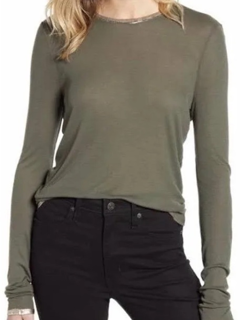 Zadig & Voltaire Willy foil Top in Olive SZ large